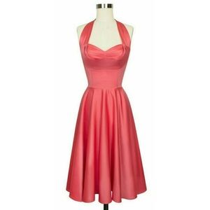 Trashy Diva satin Honey Dress in Coral size 12 Candice Gwinn 31” waist NWOT